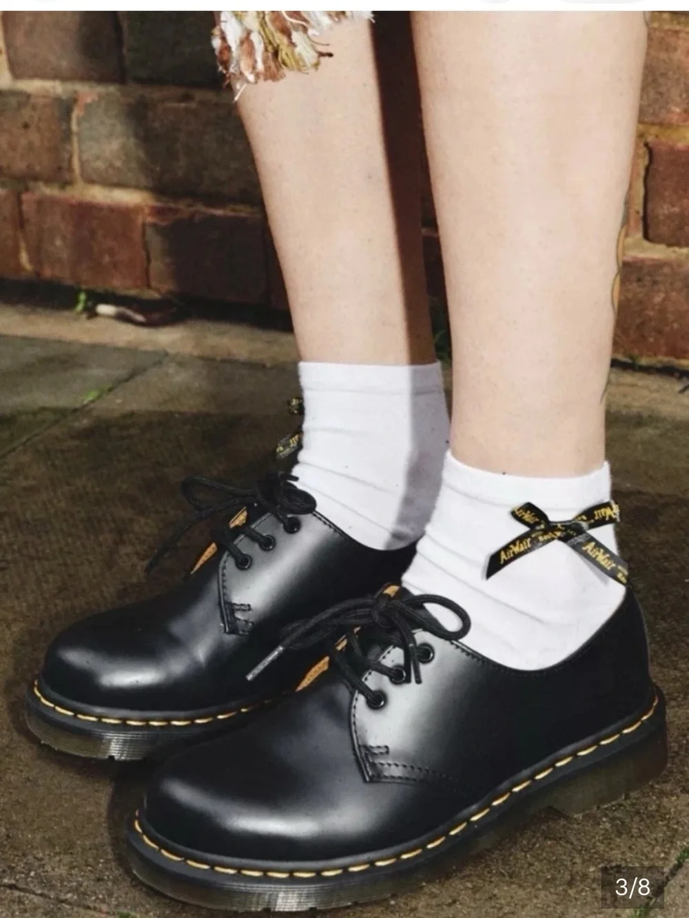 Dr. Martens Ankle Bow Socks S/M White Organic Cotton